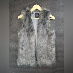 Dynamite Charcoal Faux Fur Vest